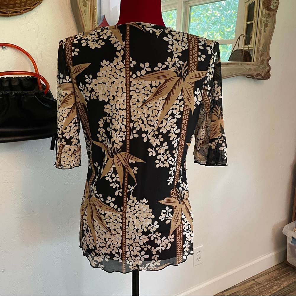 Design Works Top Beautiful Florals! Rhinestone Details Size PL - Picture 6 of 9